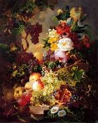 unknow artist, Floral, beautiful classical still life of flowers.077